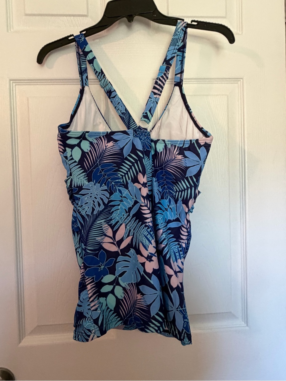 Womens Blue Tropical One-Piece tankini top - Picture 5 of 5